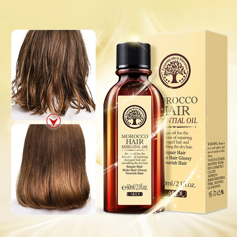 60 ml Haarpflege, marokkanisches reines Arganöl, ätherisches Haaröl für trockenes Haar, multifunktionale Haarpflegeprodukte für Frauen