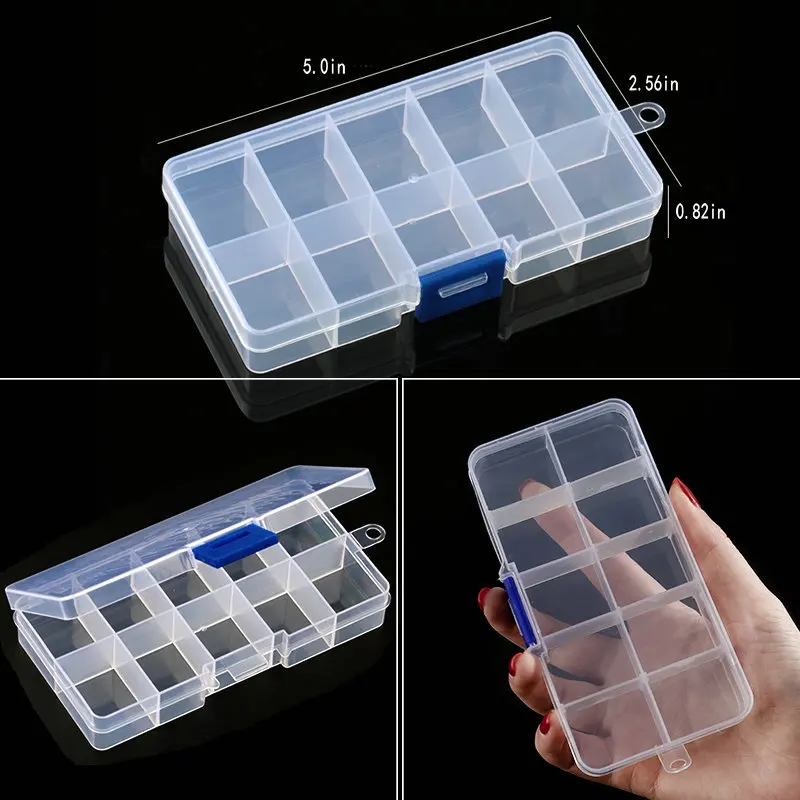 Transparante Plastic Opbergdoos Sieradendoos Compartiment Verstelbare Container Voor Kralen Oorbel Doos Voor Sieraden Rechthoek Box Case