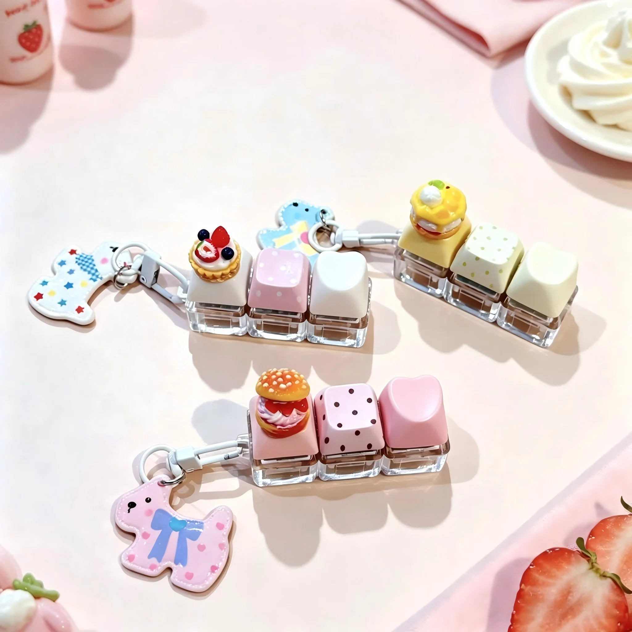 Dessert Cake Fidget Keychain, - Keyboard Switch Tester ulasan dan harga