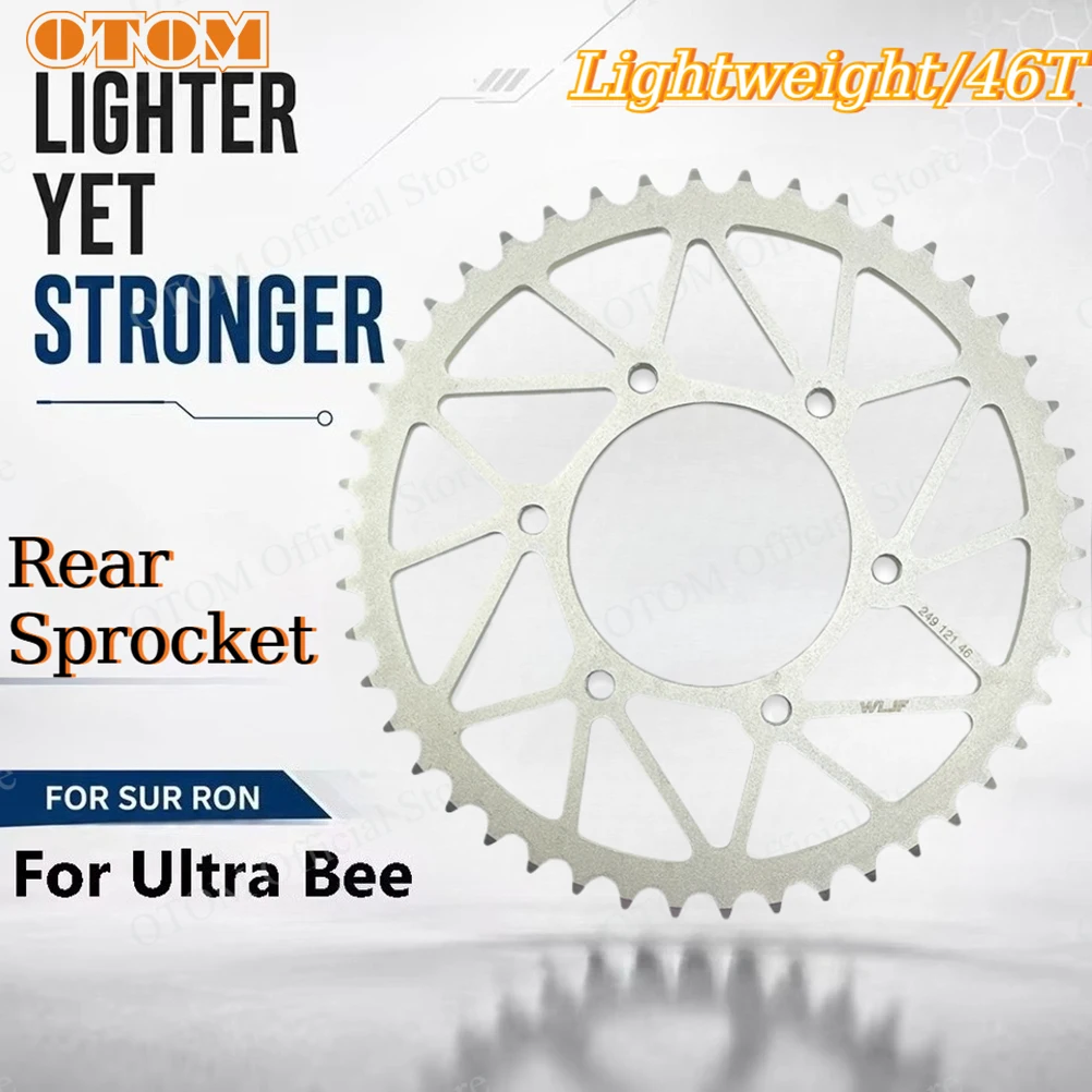 For SURRON Ultra Bee 46T Motorcycle OEM Rear Sprockets 520 Chain Sprocket Disc Plate Carbon Steel Electric Dirt Bike Accessories