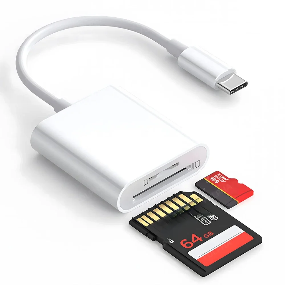 USB Tipo C SD TF Memory Card Reader Adapter, Conversor de dados para Macbook Laptop Phone, Samsung,