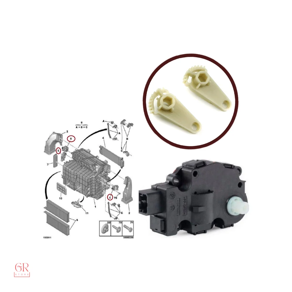 2 Pieces Air Conditioner Reduction Flap Actuator Motor Gear For Peugeot Partner Tepee Citroen Berlingo C4 Picasso OEM 6447XA