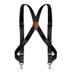 Tirantes de camionero para hombre, trabajo pesado, 3,5 cm de ancho, con 2 ganchos laterales x-back, Clips elásticos ajustables, Pantalones altos grandes