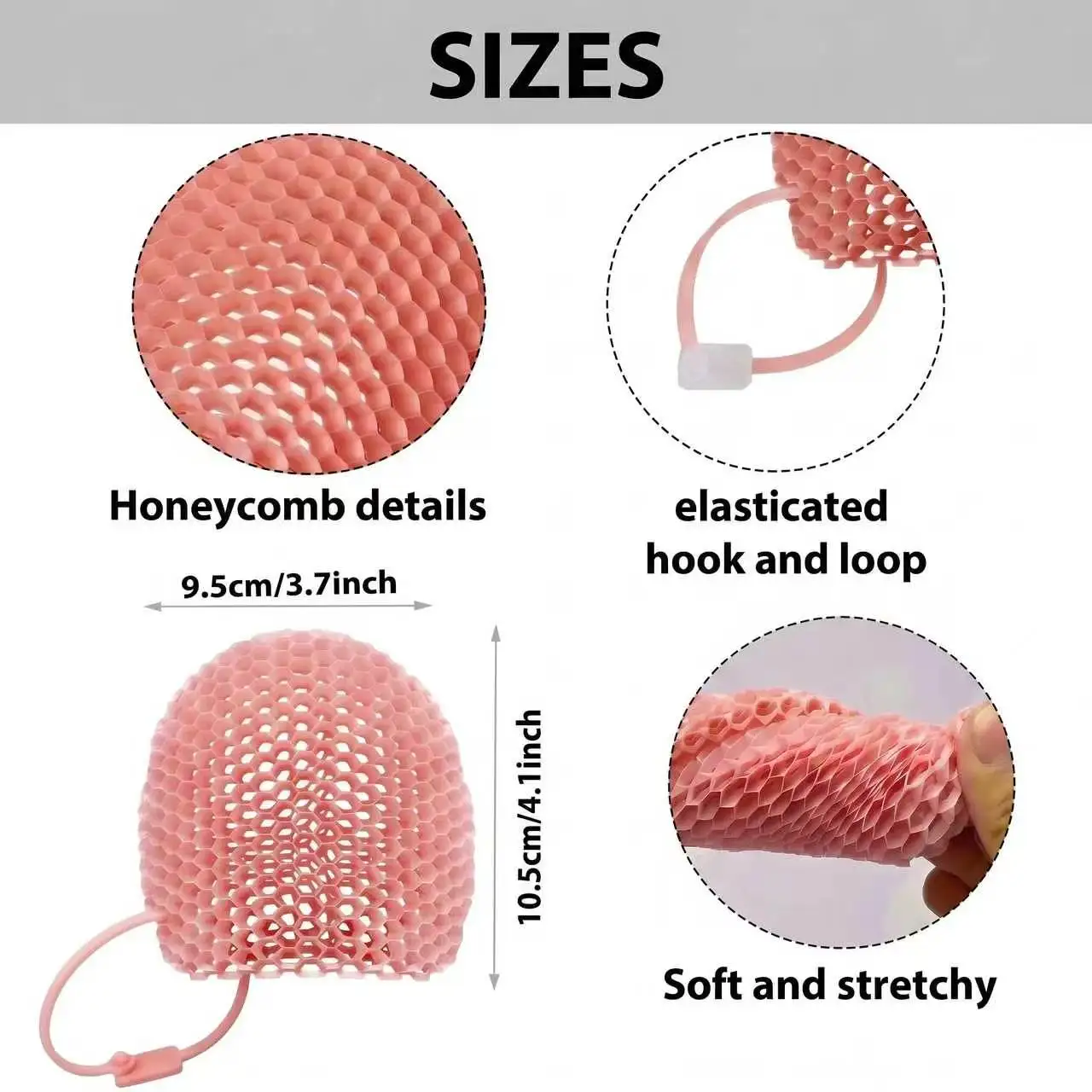 Honeycomb Exfoliating Bath Glove Soft Body Scrub Mitt, Deep Cleansing Shower Massage Sponge for Dead Skin Removal Spa Use view 4