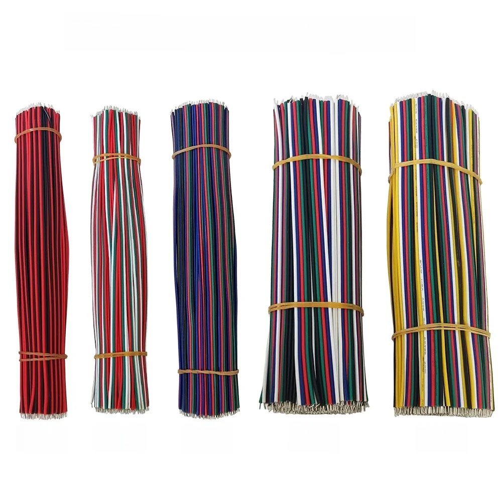 Fil à souder étamé 22awg, 5 à 100 pièces, 2 broches, 3 broches, 4 broches, 5 broches, 6 broches, 10cm-30cm, câble à souder, fil en cuivre pour bande LED