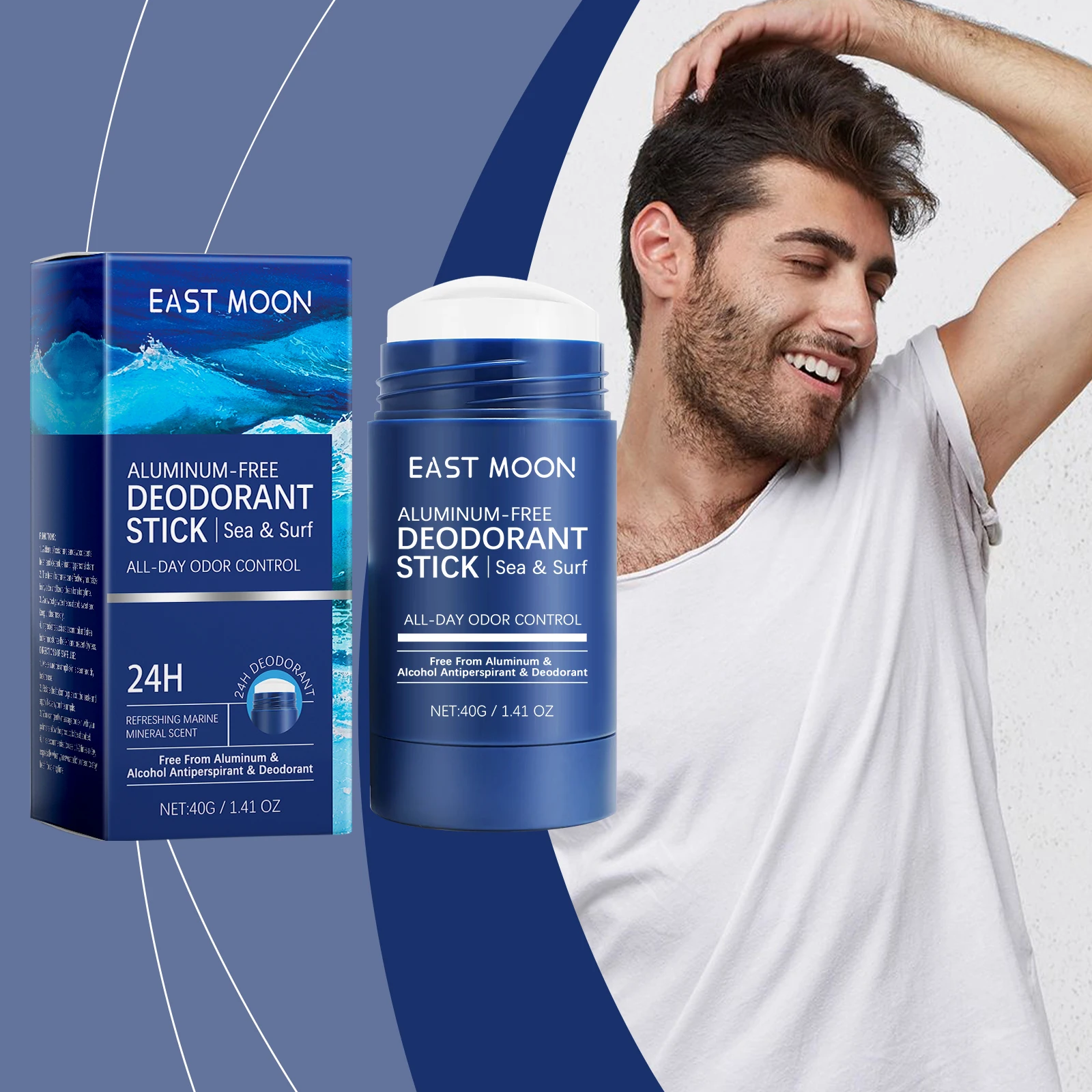 

East Moon 40g Men Armpit Solid Perfume Balm Keep Drying Lasting Fragrance Odor Underarm Refresh Men Sandalwood Deodorant Stick