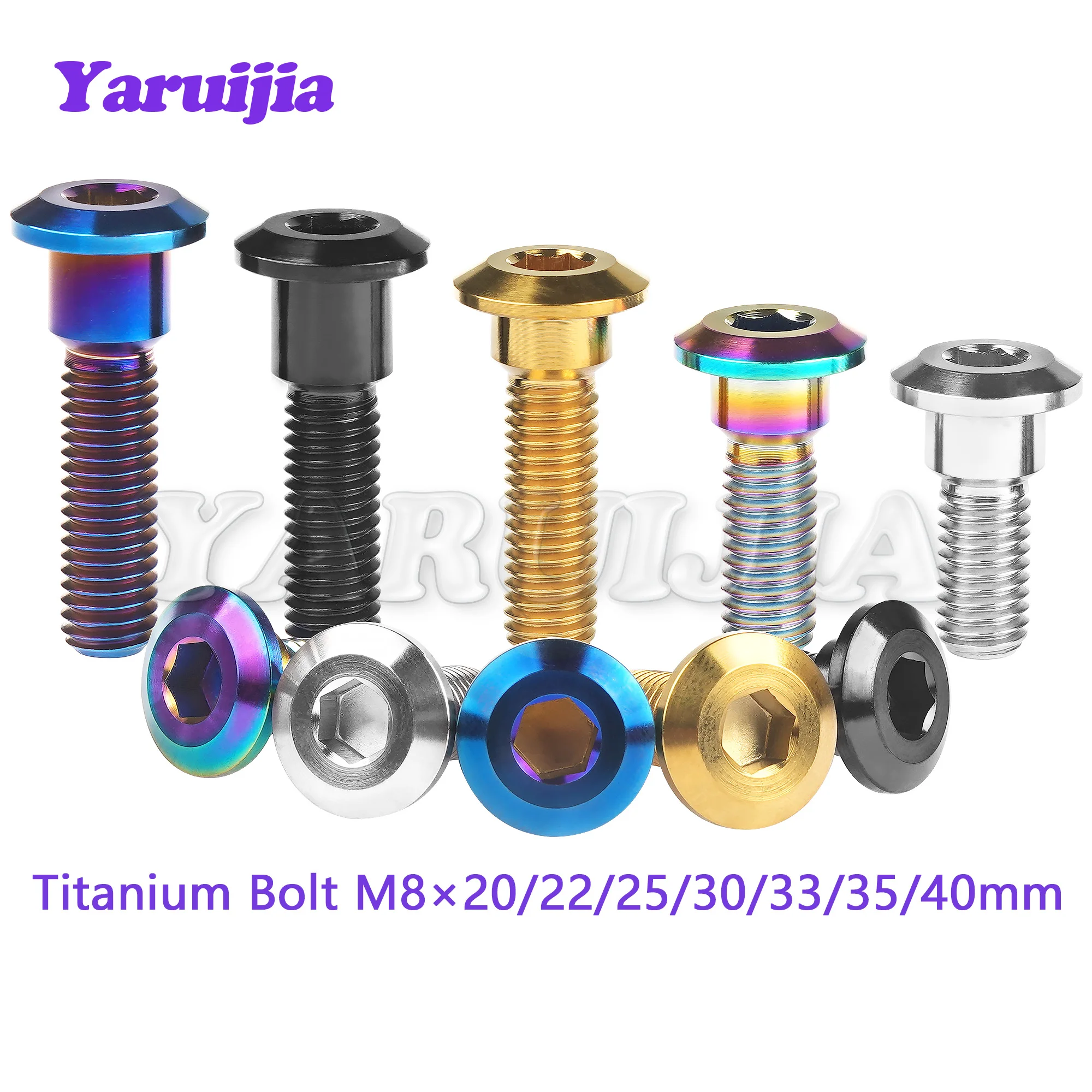 Yaruijia Titanium Bolt M8x20/22/25/30/33/35/40mm Allen key Motor Bike Rear Brake Rotor Screw for Suzuki Motor Bike Accessory