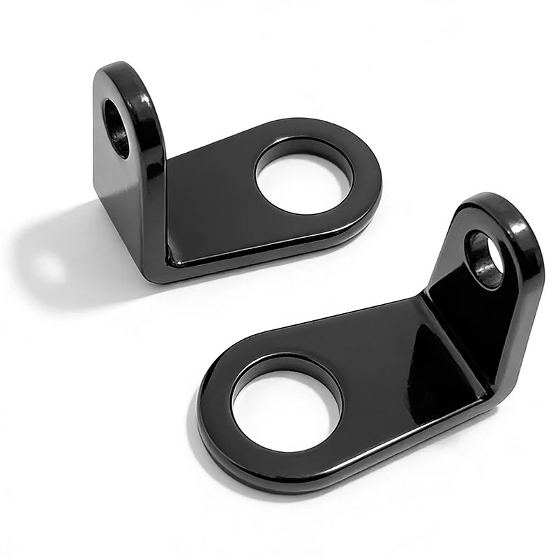 Black 2PCS Brackets for Custom Fork Chopper Bobber Cafe Racer Clamp Mounts Moto Indicator Turn Signal Light Lamp Holder Shock