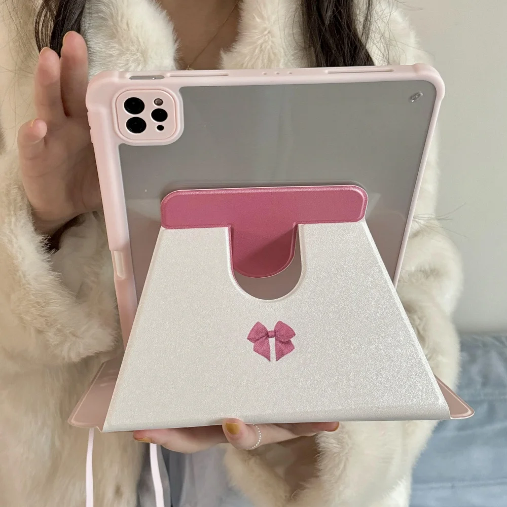 Cute Gilr Bow Tablet Case For iPad Pro 4 5 6 Generation 12.9 inches 11\