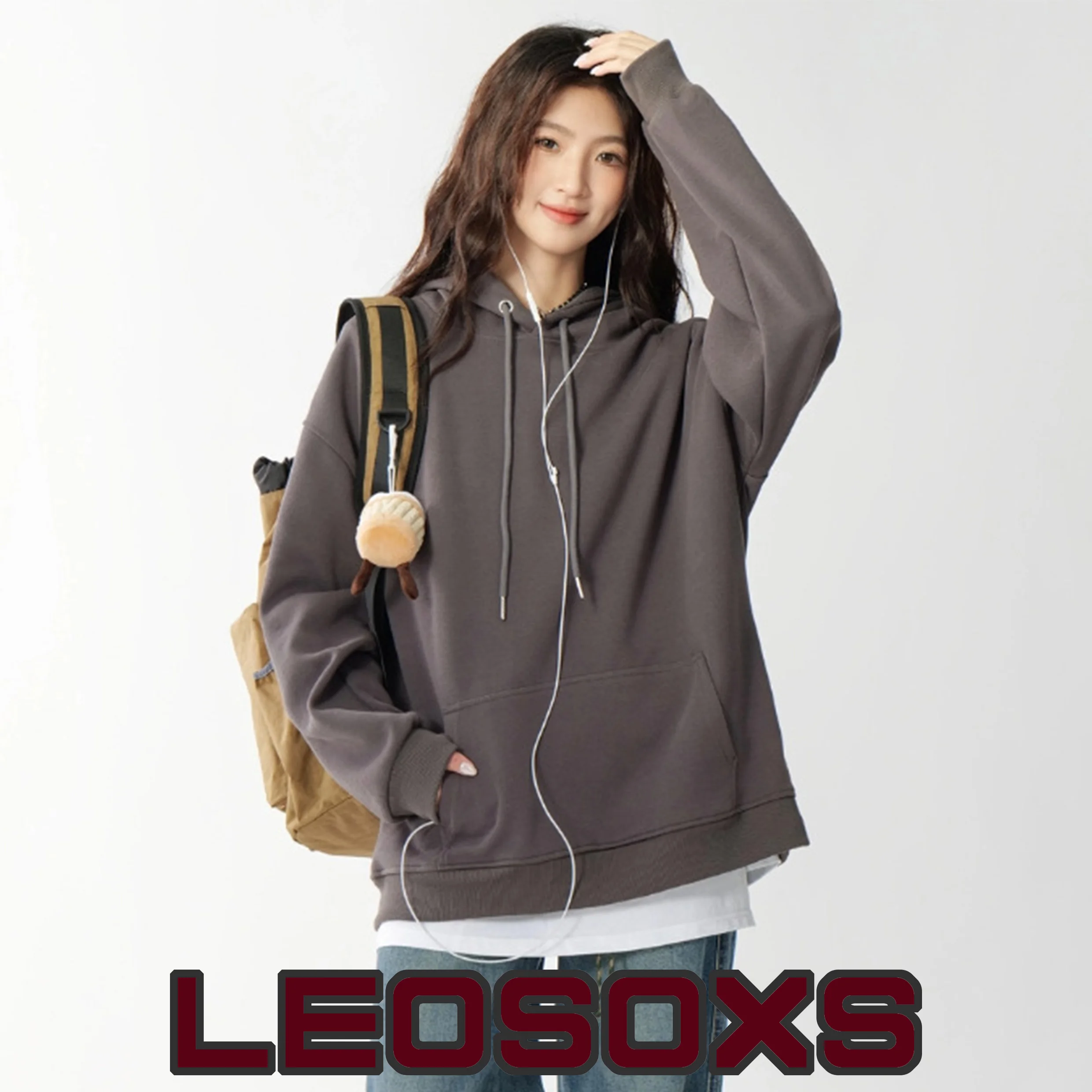 DIY Custom Logo Black Hooded Sweatshirt Pure Cotton Long-Sleeved Pullover Casual Top for Men And Women Autumn Winter Fashion