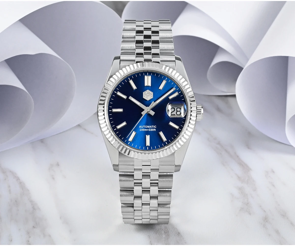 San Martin 36,5mm Männer Kleid Uhr Top Marke Luxus Automatische Mechanische Mode Paare Uhren Saphir Wasserdicht 100m BGW9 – Detail 13