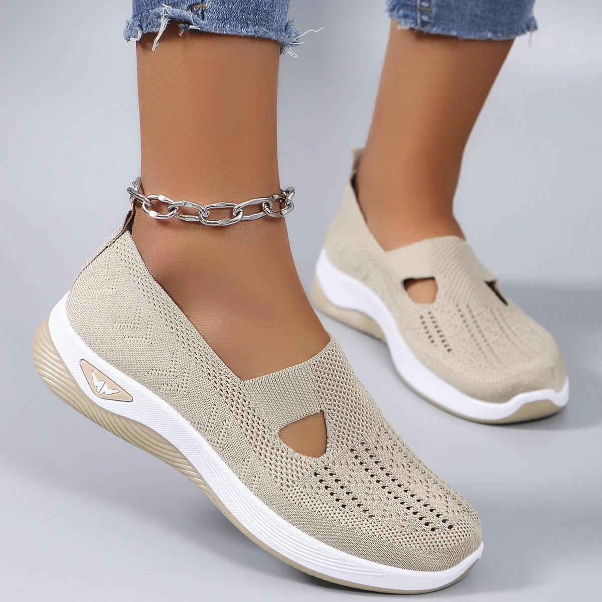 Wiosenne nowe damskie buty sportowe, modne, oddychające, lekkie, antypoślizgowe, odporne na zużycie, codzienne buty sportowe, płaskie buty — zdjęcie 2
