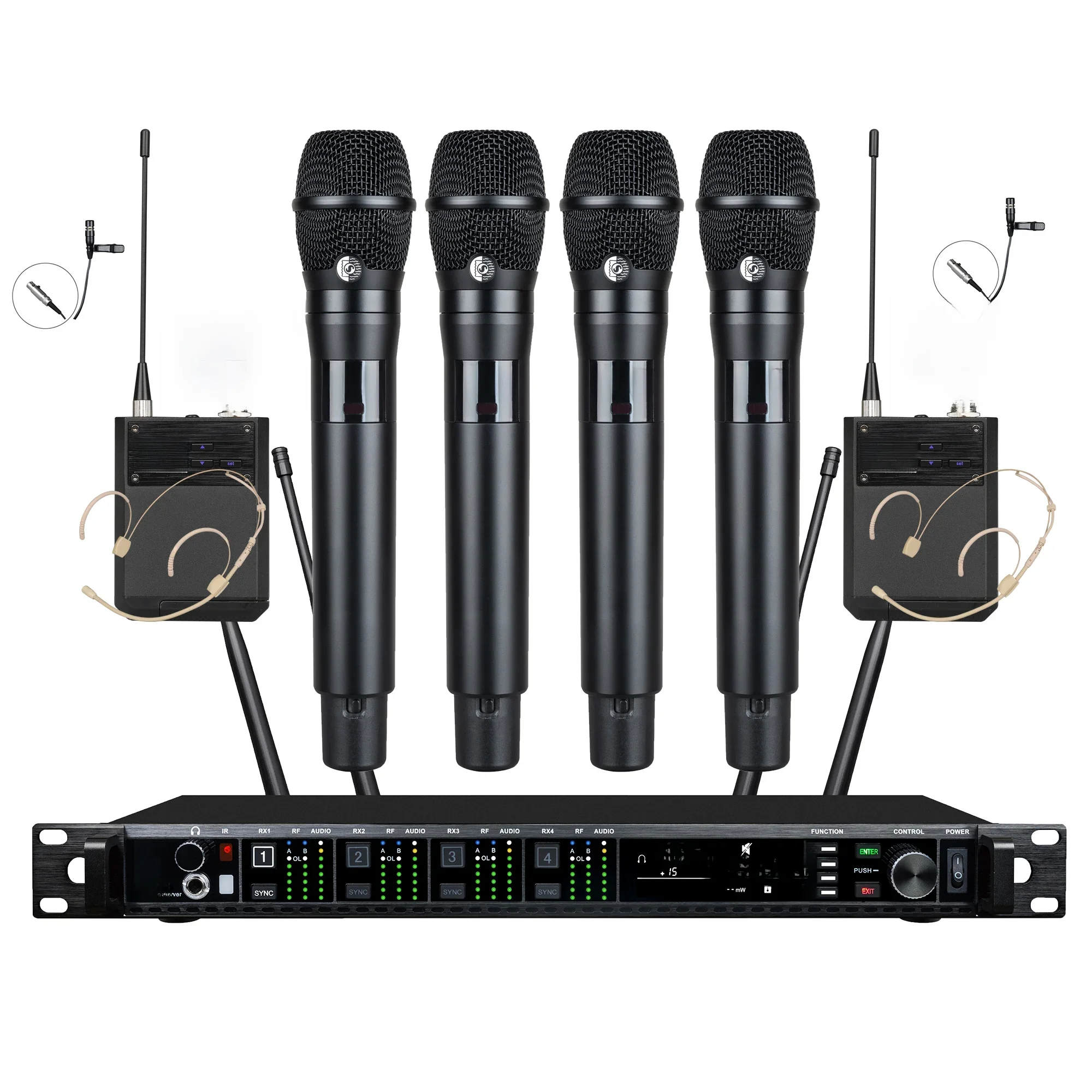 Leicozic 4-kanaals KSM11 KSM8 draadloze microfoon Professioneel radiosysteem Zwanenhalsmicrofoon Headset Lavalier Microfono Stage AD4Q - afbeelding 2