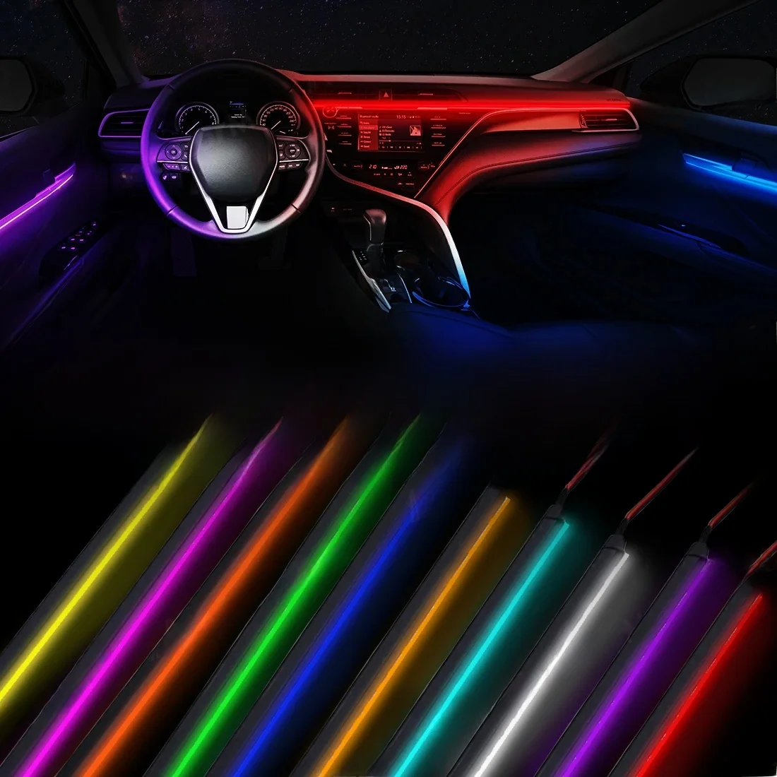 Vgetting Ambient Light 110CM LED Acrylic Strip For Auto DIY Cuttable Flexible Decorative Lamp Hidden Car Interior White Red Blue — 2