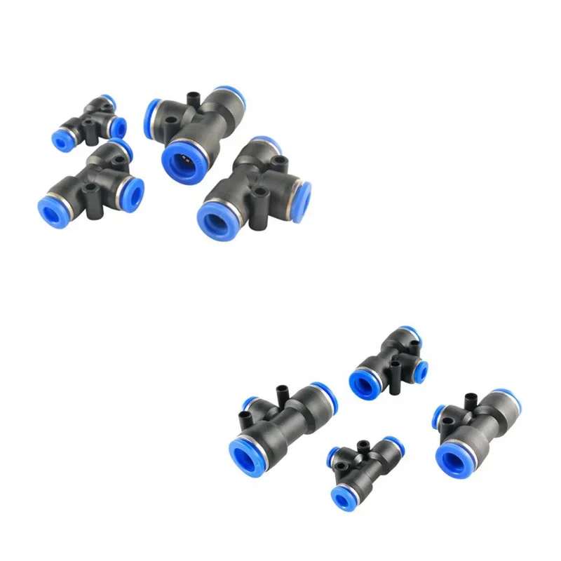 Raccord pneumatique connecteur d'air Tube raccords rapides tuyau enfichable Type E té à trois voies 4mm 6mm 8mm PE PEG connecteurs en plastique