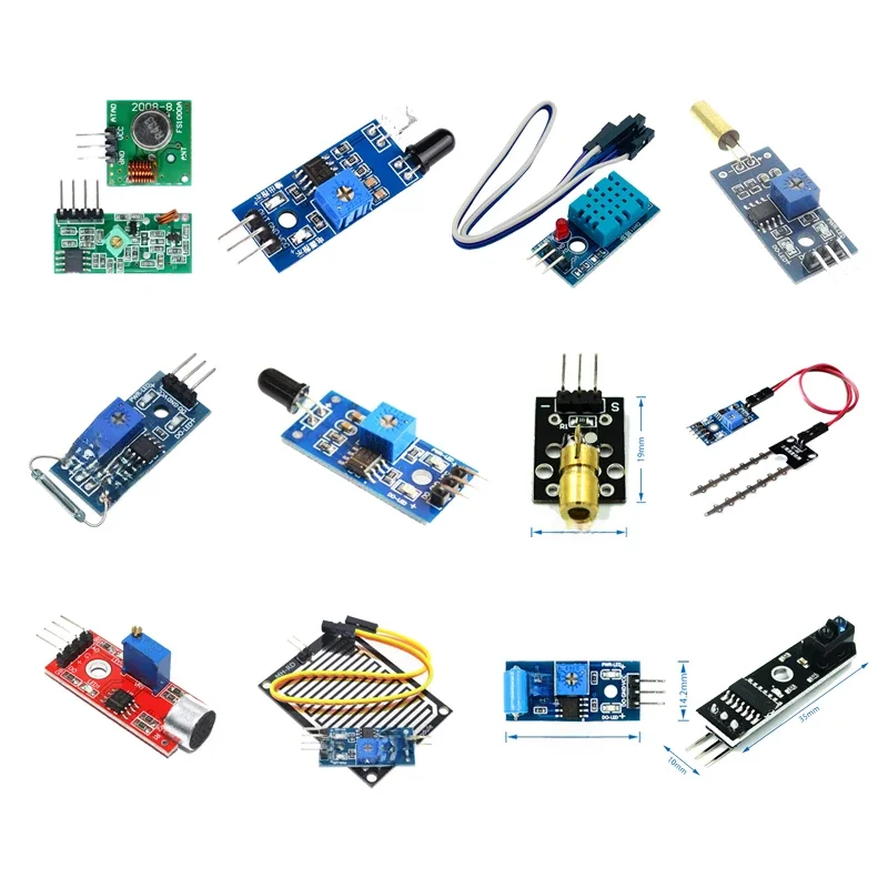 Raspberry pi 2 3 pakiet modułów czujników HC-SR04 501 DHT11 DS3231 KY-008 dźwięk deszcz czujnik gleby dla zestawu arduino — zdjęcie 2