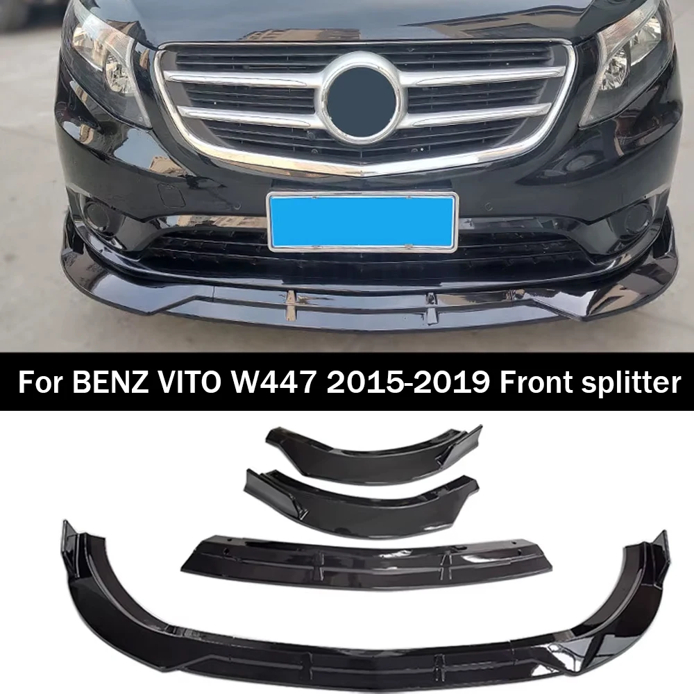 

Front Bumper Lip Chin Protector Guard Accessories Splitter Styling Facelift For Mercedes Benz VITO W447 2015-2019 V200 V220 V250