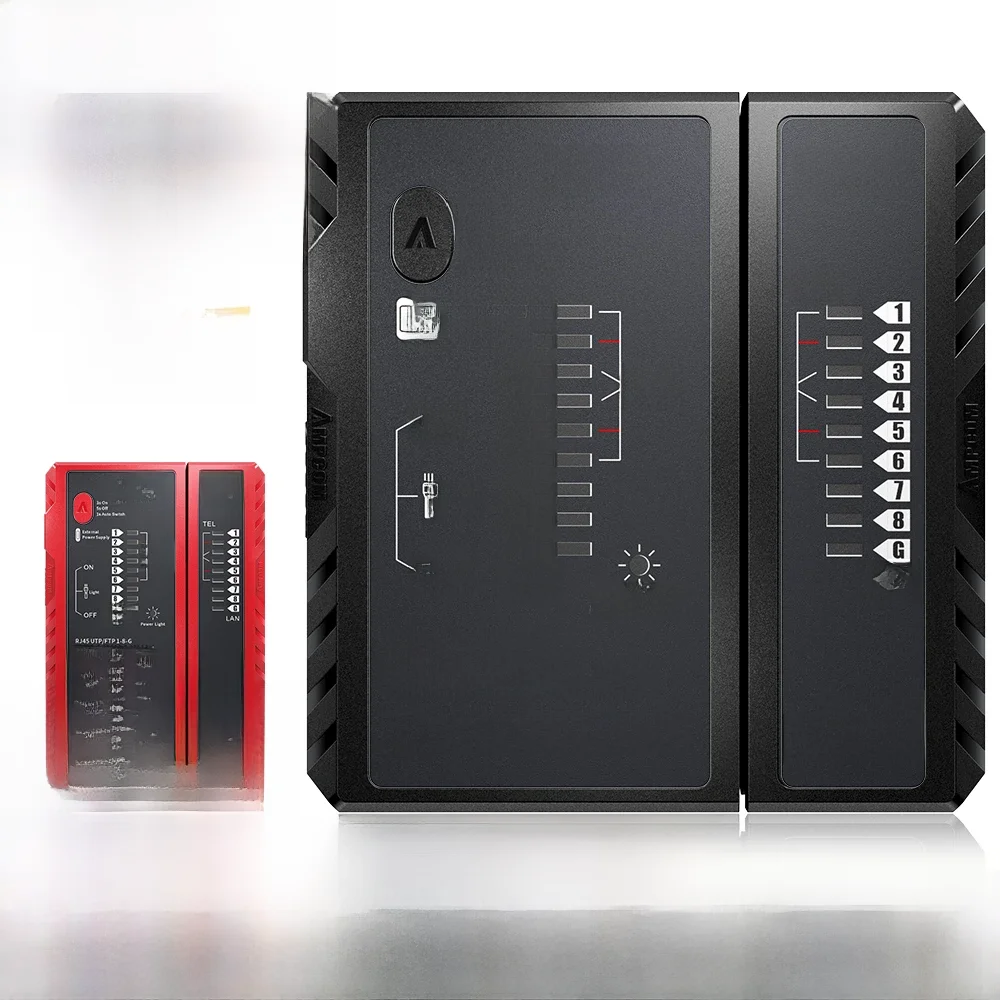 Tester kabli sieciowych AMPCOM, narzędzie do testowania kabli LAN i telefonicznych, narzędzie sieciowe do naprawy Ethernet dla RJ45/RJ11/RJ12/CAT5/CAT6/CAT7/CAT8 — zdjęcie 2