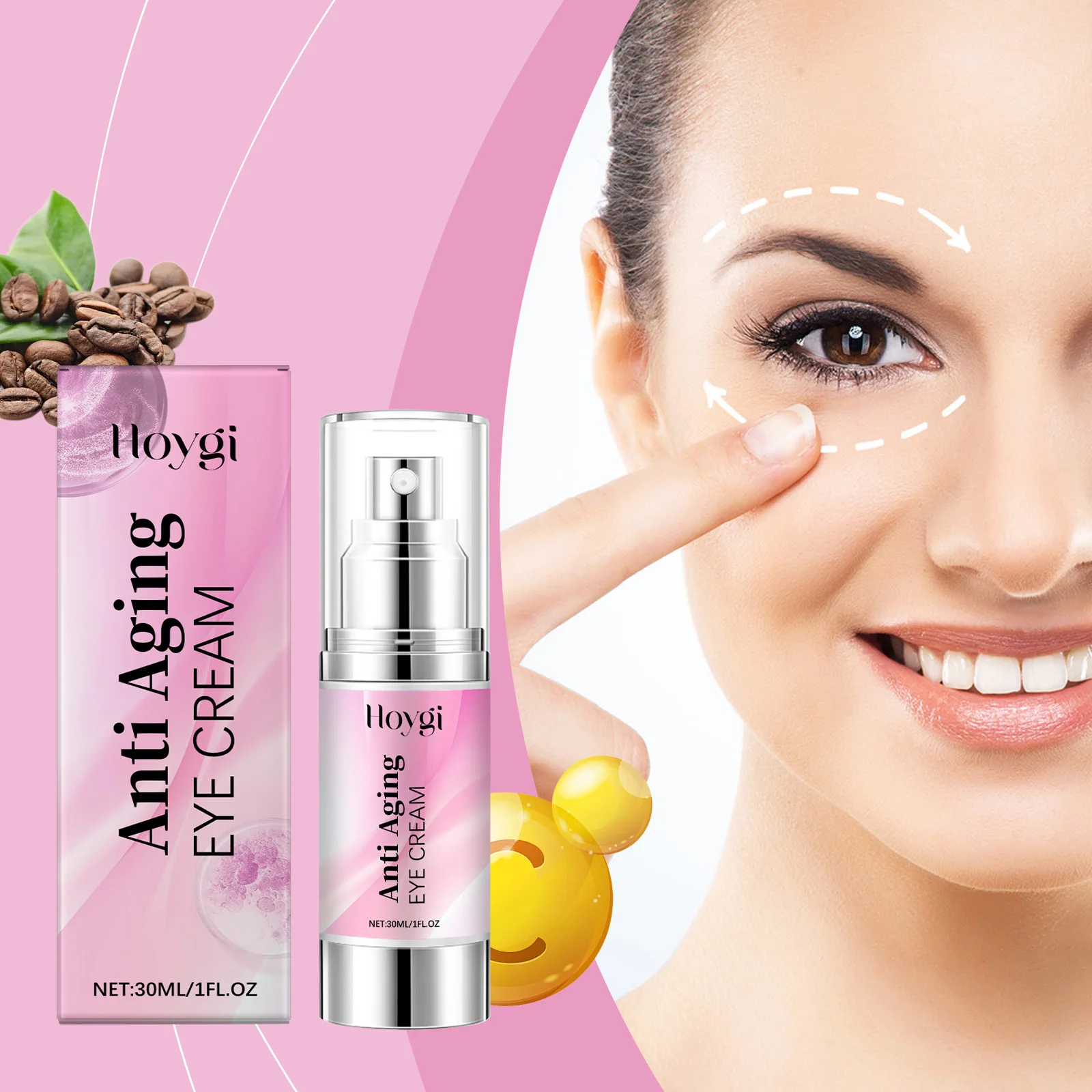 

Hoygi 30ml Anti Aging Eye Cream Remove Dark Circles Eye Bags Brighten Skin Nourish Massage Anti Puffiness Firming Eye Care Cream