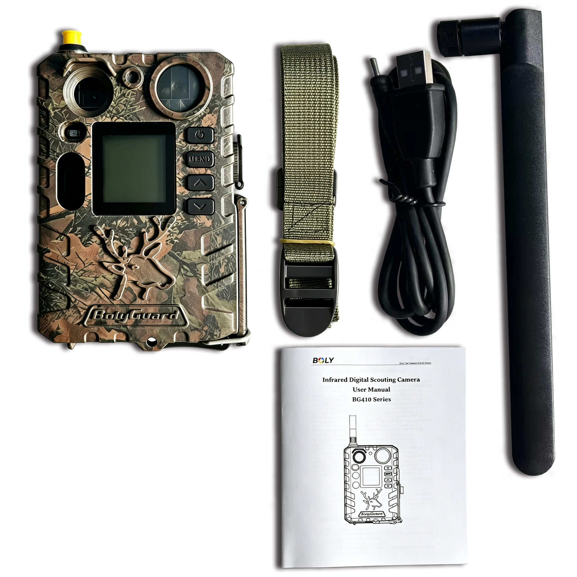 BolyGuard BG410-MS Cellular Hunting Trail Camera 4G Wireless 37MP/4K FHD Black IR 940nm Invisible Wildlife Security Trap Camera