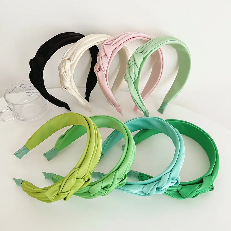 

Women Girls Spring Colorful Silk Satin Knot Hairband Headband Adult Hair Accessories Hair Jewley