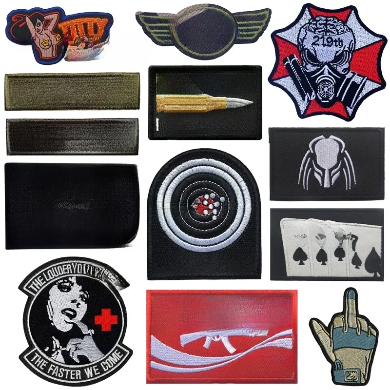 Patch de broderie militaire tactique, patchs à repasser pour vêtements, patchs brodés de Combat des doigts sur vêtements, Badges de gants