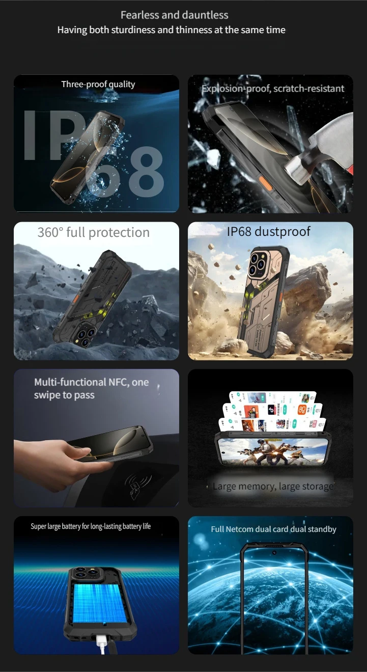 Explosion-Proof Phone Night vision Rugged Phone Android 14 33W 32MP+68MP NFC Waterproof Smartphone Global
