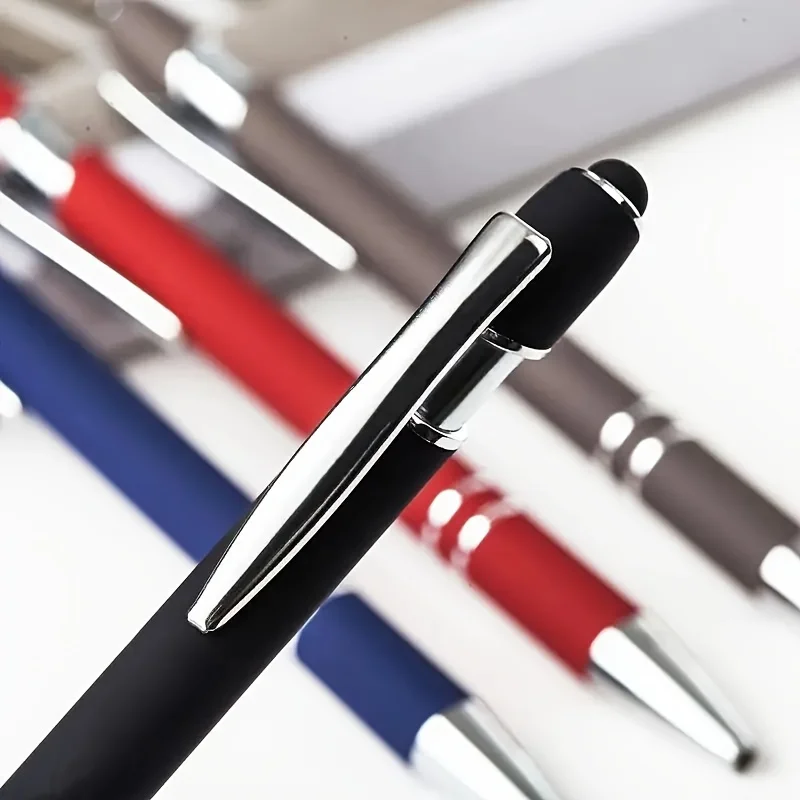 10 Stück personalisierte Stifte mit Namensgravur/Logo, Stylus-Spitze, schwarze Tinte, Optionen für Veranstaltungen und Werbeaktionen – Detail 6