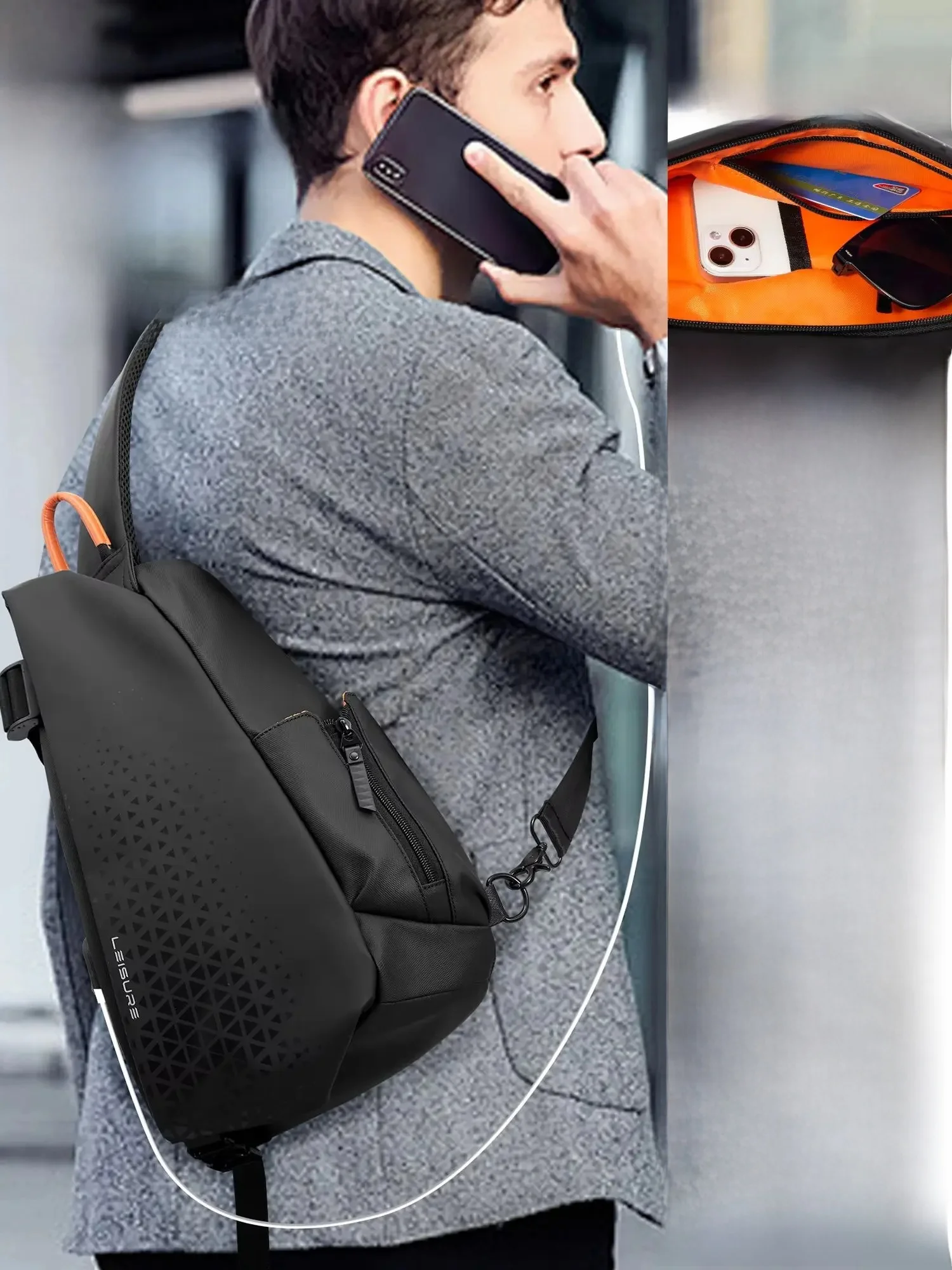 AliExpress Likros Mens Bags Crossed Bags Fanny Pack Wallet, Cross Back Male Shoulder Bags, Adjustable Strap For Outdoor Activities ,Hiking,Cycling