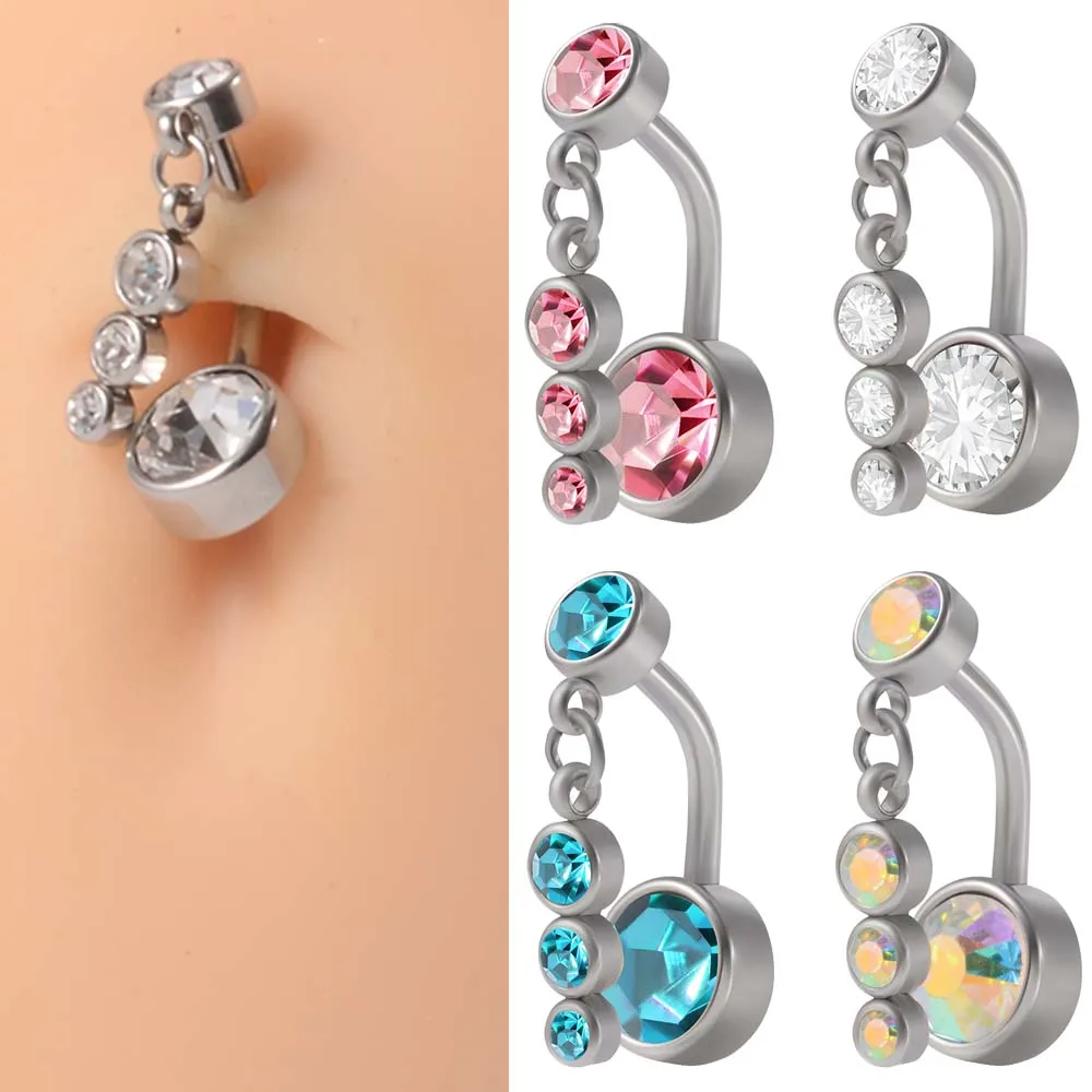 1PC 316l Surgical Steel Sexy Dangling Navel Belly Button Rings Nombril Ombligo Navel Piercing Woman Body Jewelry 14G Barbell