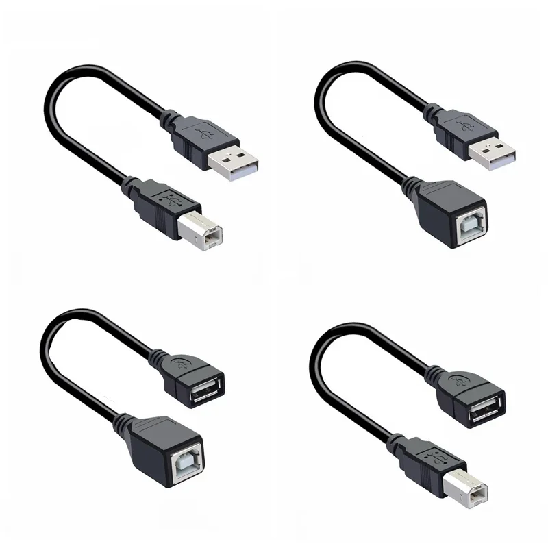 USB 2.0 typ A żeński na USB B męski skaner kabel do drukarki przedłużacz USB do drukarki Adapter kabla 30cm — zdjęcie 2