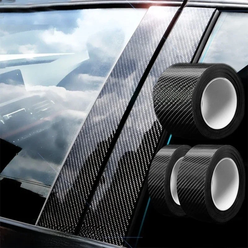 Nano Carbon Faser Auto Aufkleber DIY Paste Protector Streifen Auto Einstiegs Seite Spiegel Anti