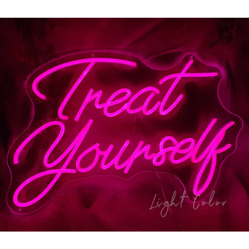 

Treat Yourself Salon Neon Decor Neon Sign Custom Business Logo Beauty Shop Sign Led Neon Light Sign For Hair Nail Lash Salon Dec