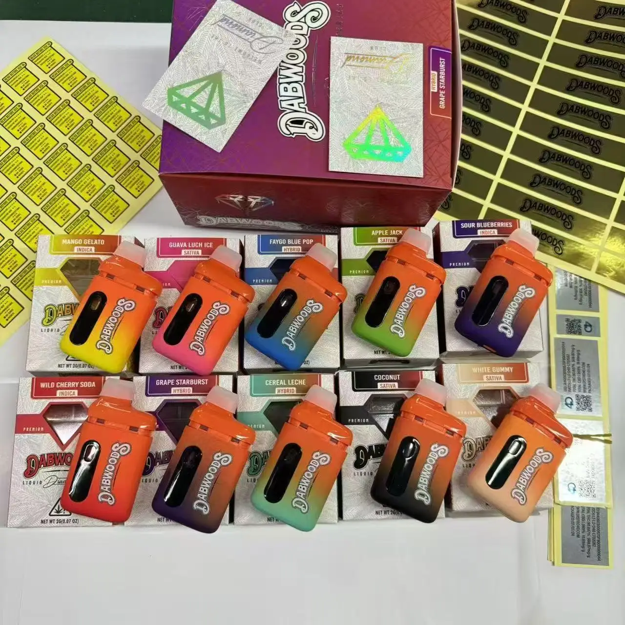 1000 ملغ فارغة Dabwoods المرذاذ نوع C تهمة السجائر الإلكترونية القرون خراطيش بطارية صندوق تخزين أكريليك حاوية الورق تخصيص #6