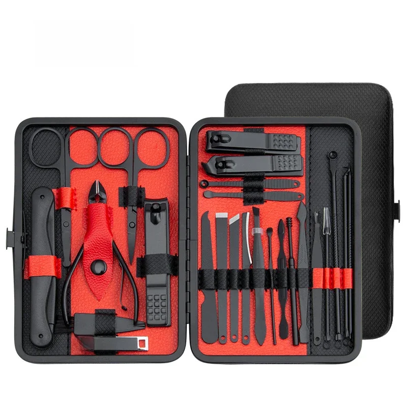 Manicureset 10/15/25 stuks Volledige functionele kit Professionele roestvrijstalen pedicuresets Nagelknipper met draagbare koffer Idee Cadeau - afbeelding 2