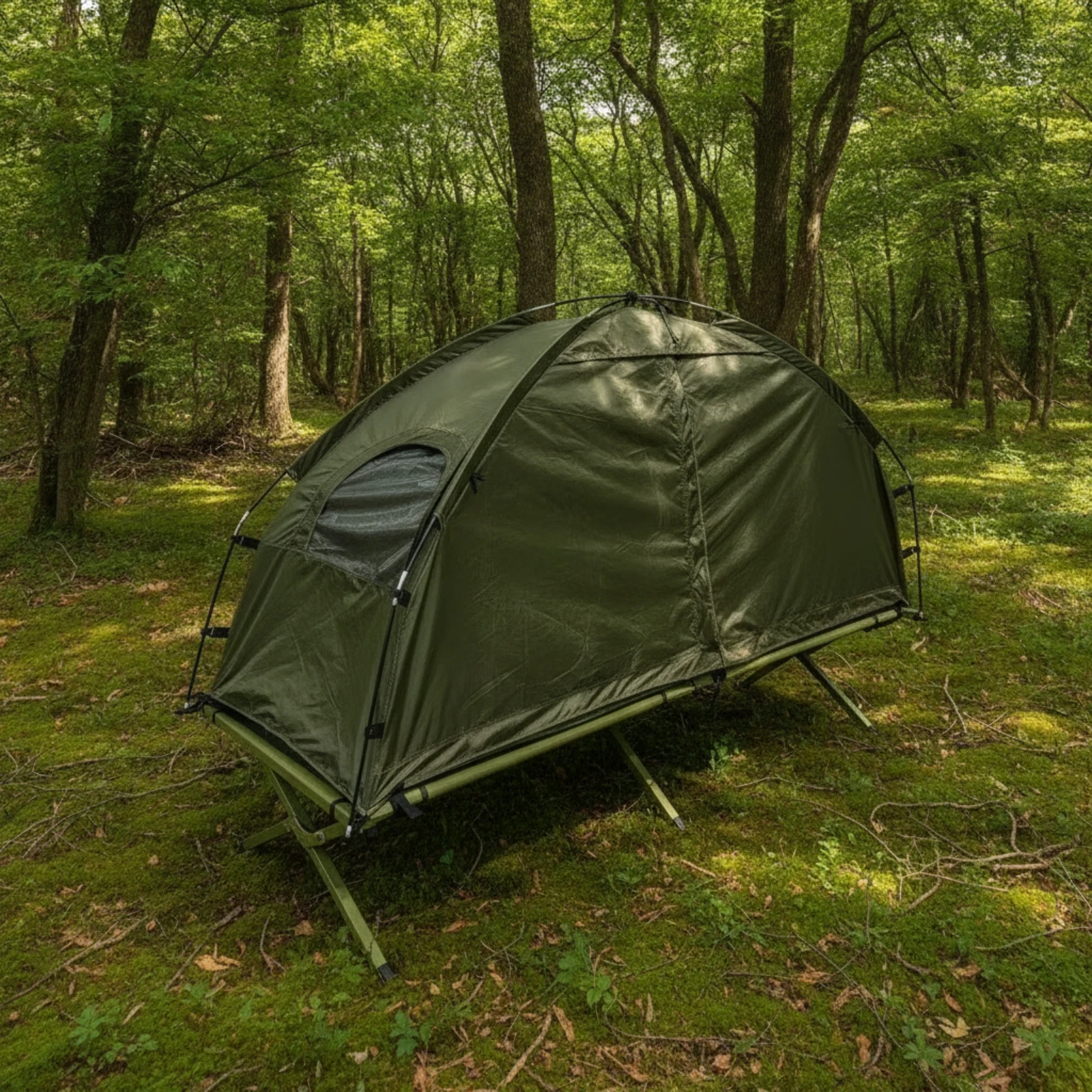 Single Person Folding Cot Tent for Outdoor Camping with Insulated Polyester Shell and Steel Poles Portable Outdoor Cot