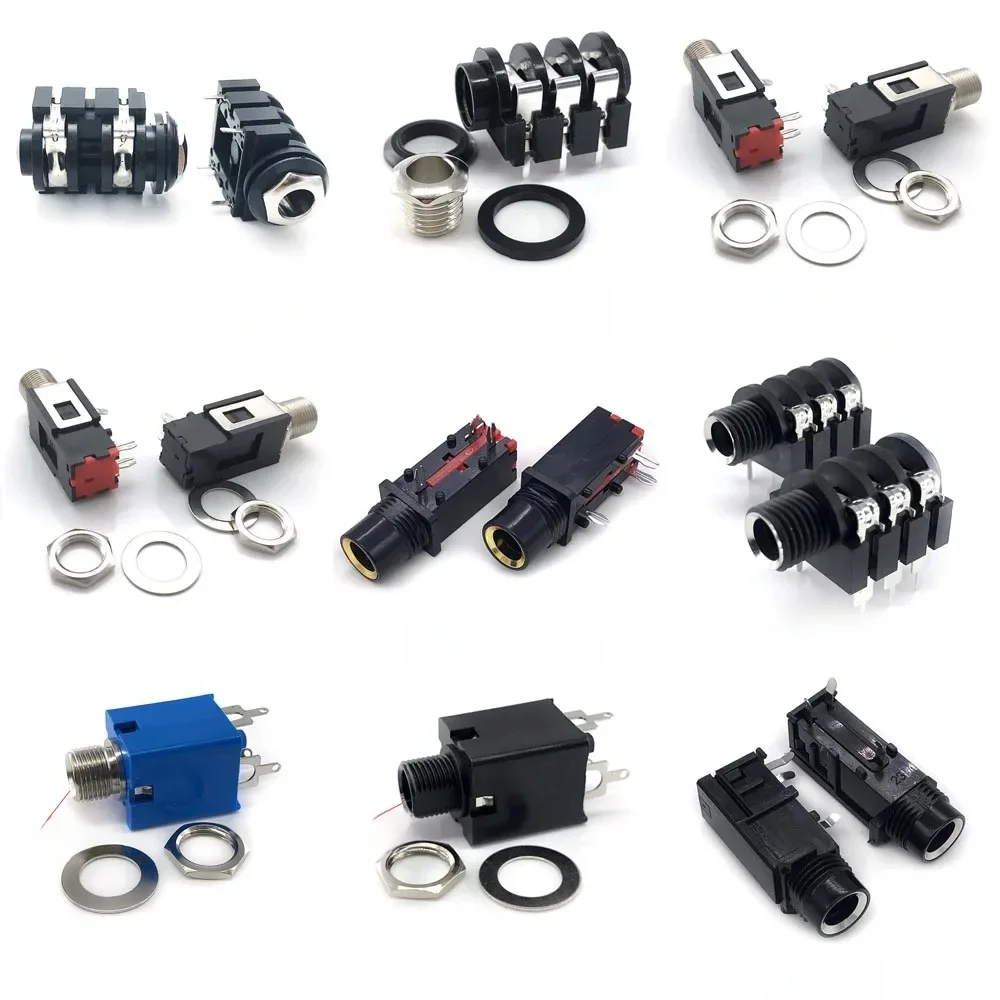 Prise Audio 6.35mm, Microphone, guitare, casque, amplificateur de puissance, prise PCB femelle, connecteur Mono stéréo