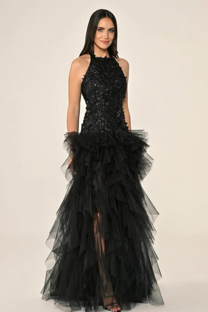 Jessica Black 3D Decalcomanie Abiti da sera Abiti da ballo multistrato in tulle attillati Abiti da festa per donna Abiti da gala personalizzati