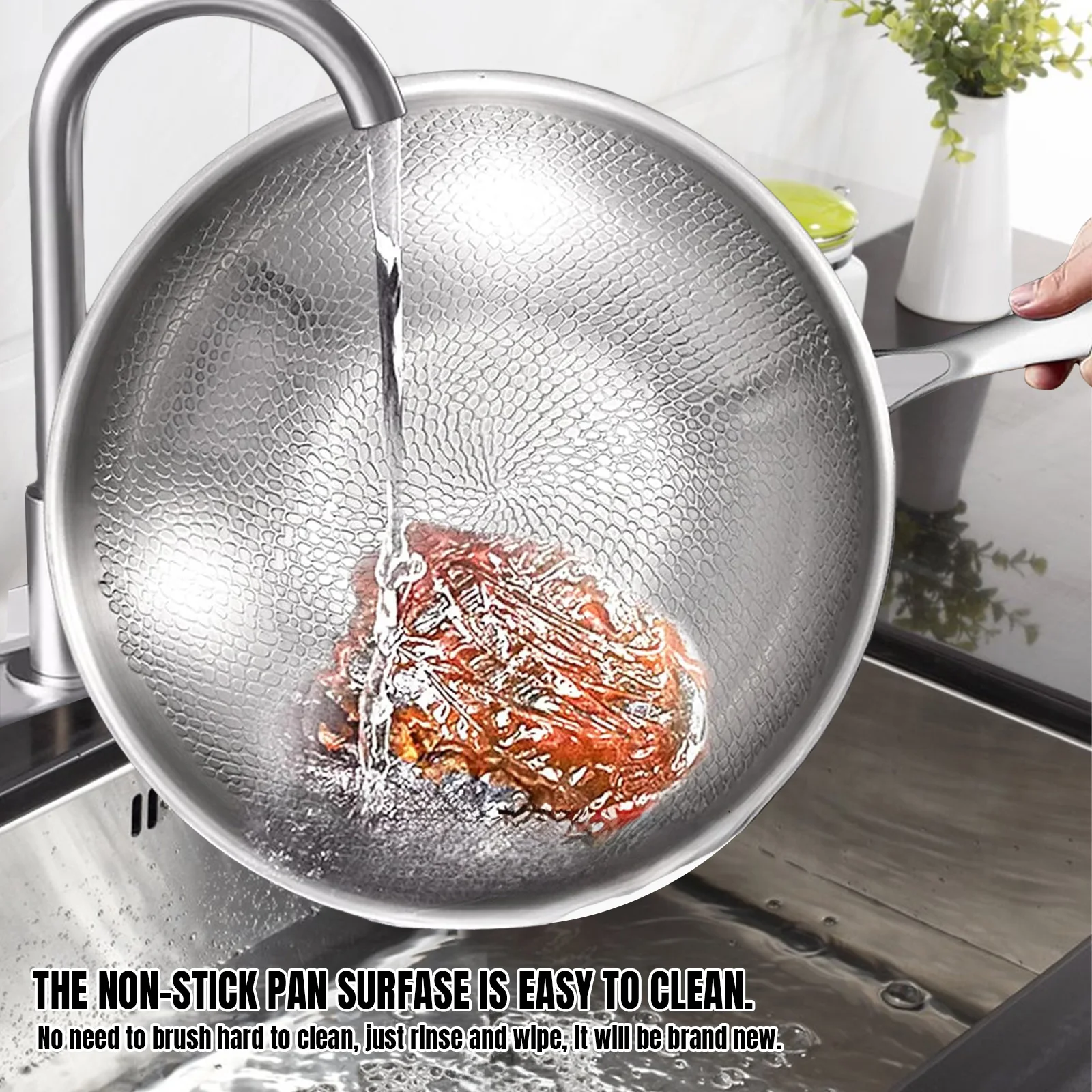 الراقية التيتانيوم عموم المنزلية غير المغلفة شريحة لحم مقلاة سبائك التيتانيوم غير عصا عموم موقد غاز مع مقلاة التيتانيوم