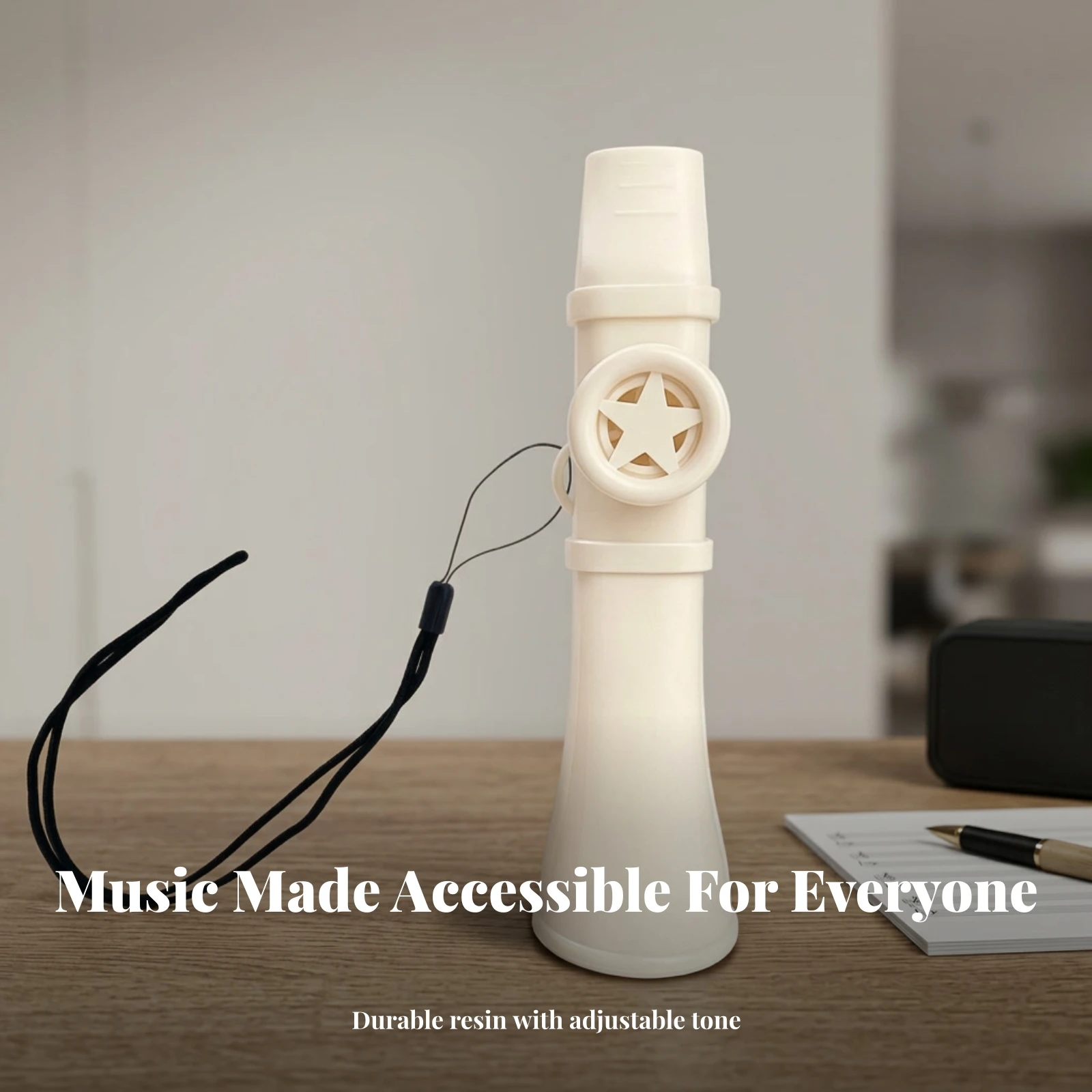Handheld Plastic Kazoo Star Shaped Grille Polished Kazoo with Lanyard Portable Musical Toy for Kids Beginner Casual Playing
