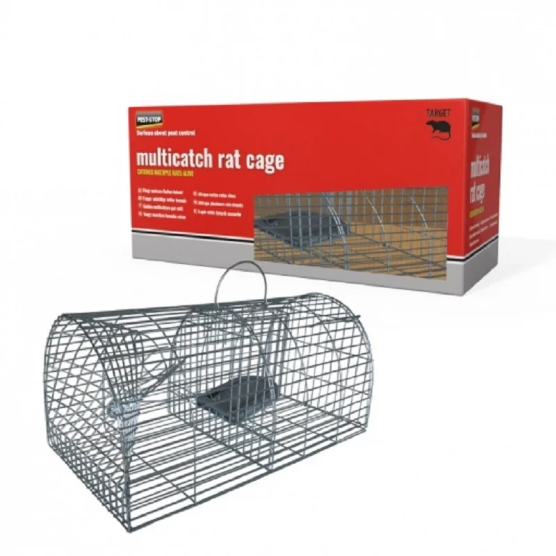 PEST-STOP cage for several rats. Designed perfectly to capture rodents such as: rats and mice. Very effective for areas with great infestation. Rust resistant. Cage reusable. For multi catch