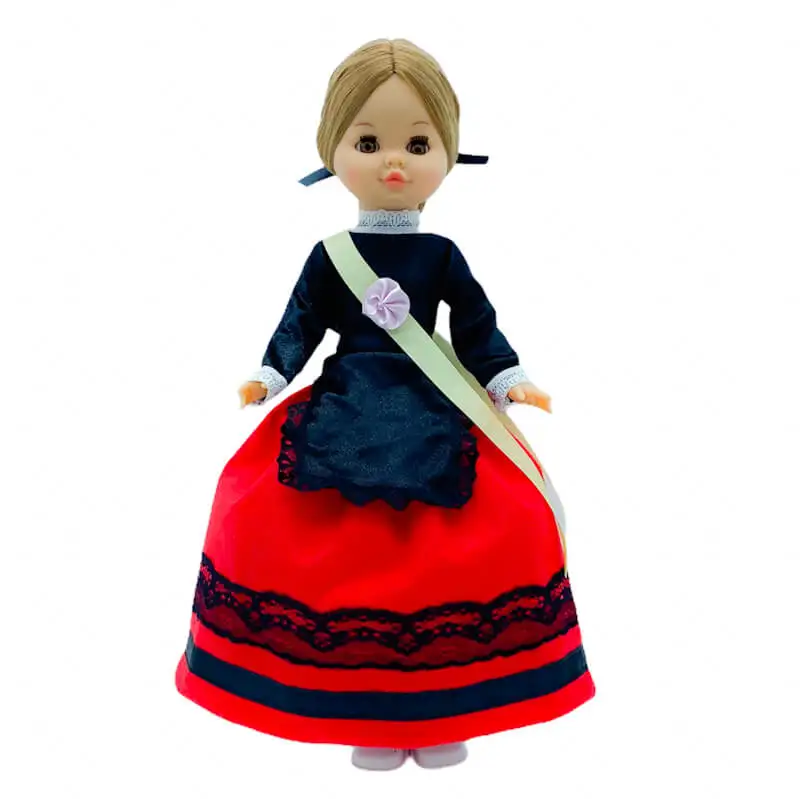 Regional dress Set typical Palentina Palencia, apron, Hanger, for Sintra, Simona or classic 42 cm doll not included. Made in Spain by Folk handicraft