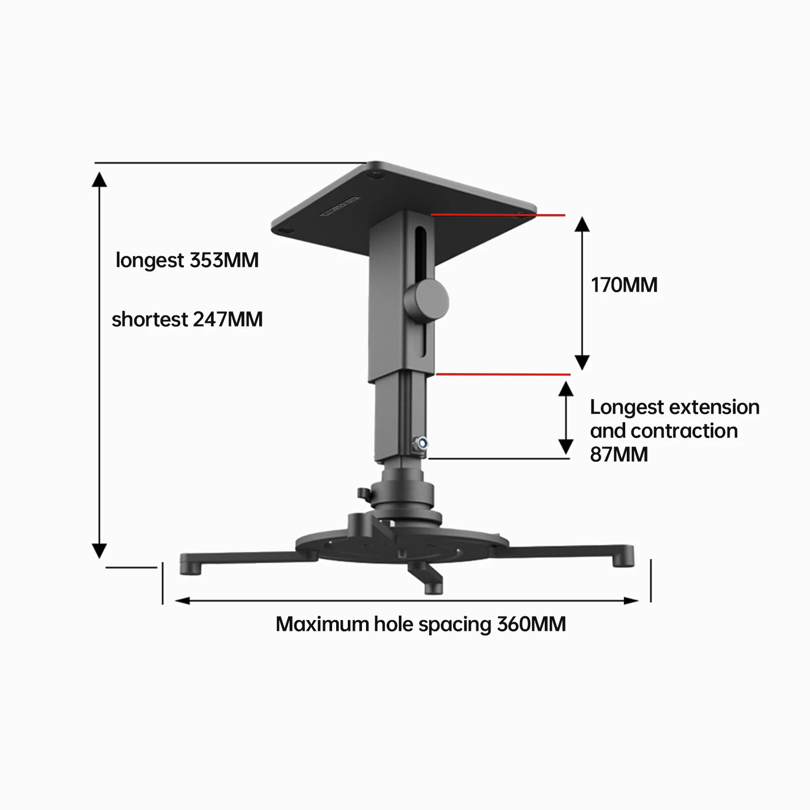 VIVIDSTORM Heavy Duty Adjustable Projector Ceiling Mounting Kit