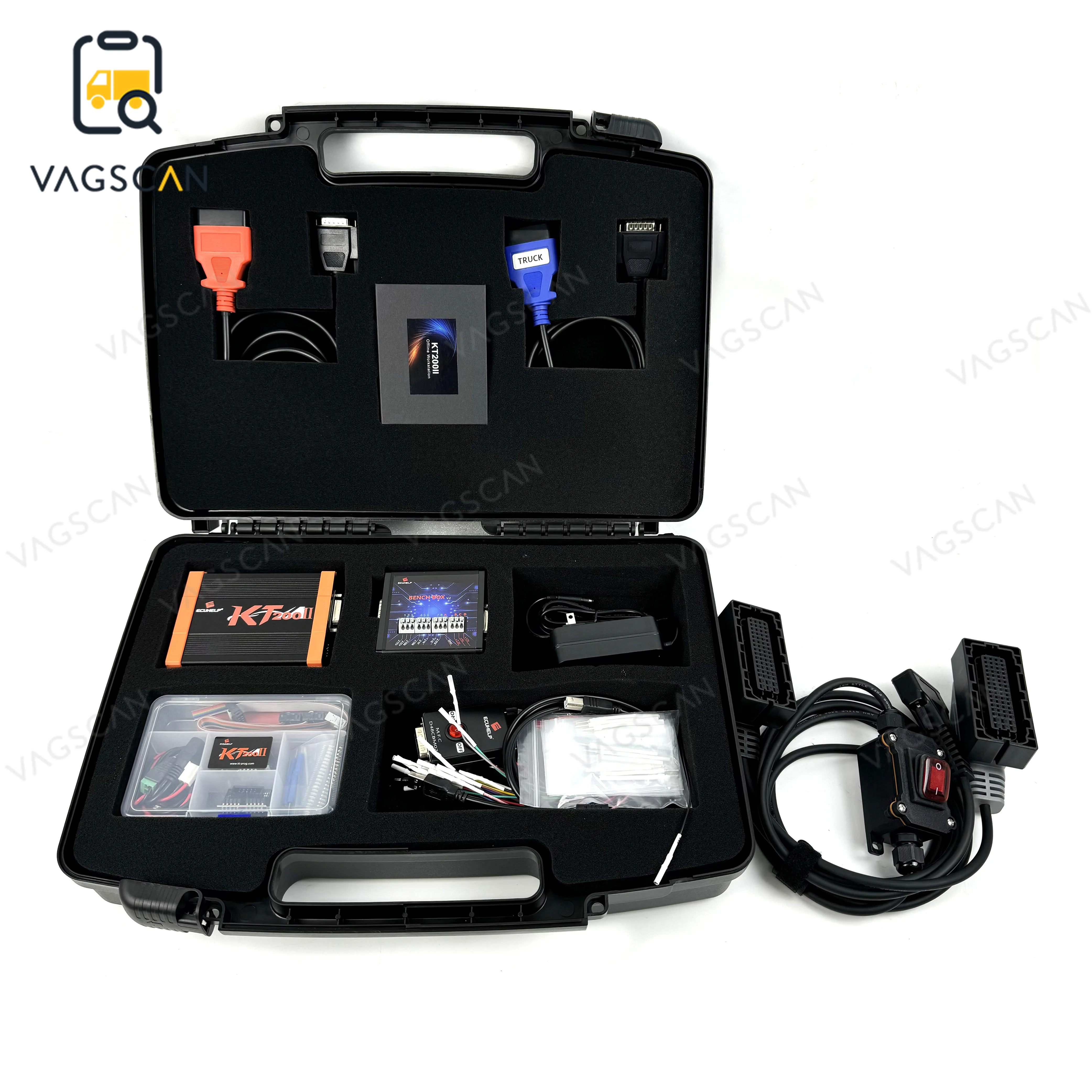 2024 For KT200 II KT200II With Offline Dongle Full Version ECU Programmer and Volvo Renault TRW EMS2.X Bench Cable diagnostic to