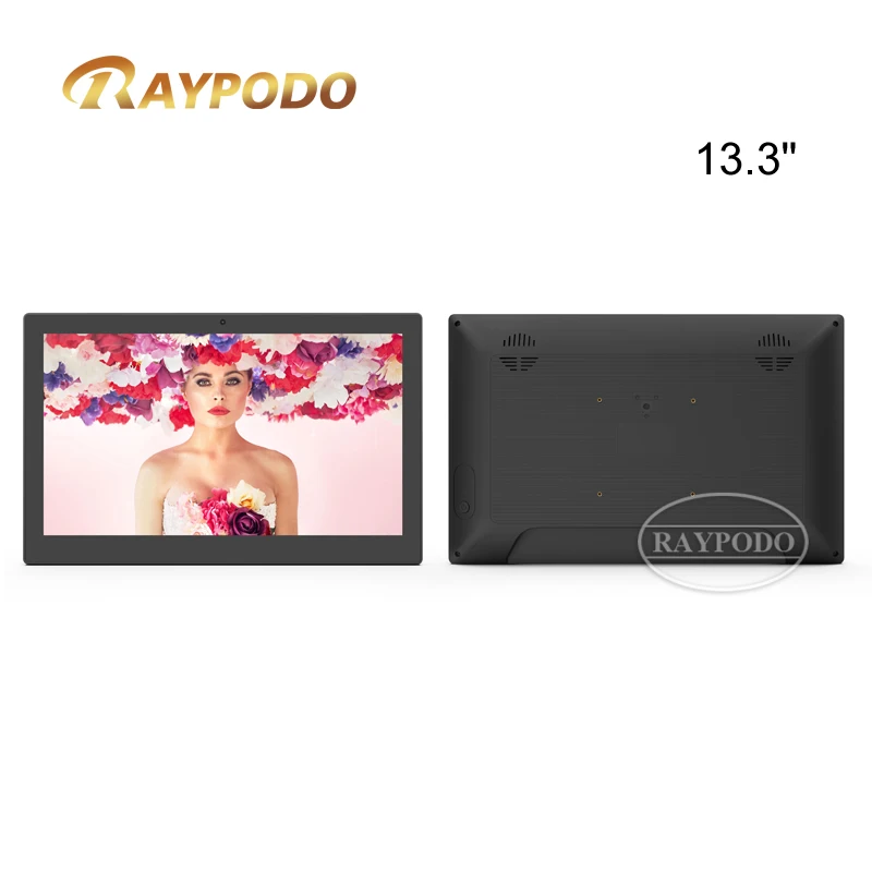 

Raypodo 13,3 "настенный планшет POE Android 8,1, чипсет RK3399, емкостный сенсорный дисплей