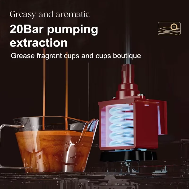 ONEHAPPY Italian household and commercial small semi-automatic coffee machine steam milk foam espresso