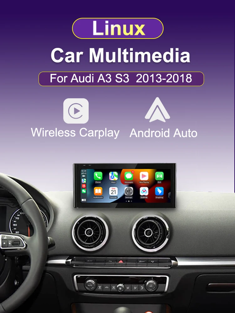 AUTOTOP 10,25 "Touchscreen Multimedia Display Für Audi A3 2013-2018 Airplay Miracast Funktion Drahtlose Carplay Android Auto – Detail 1