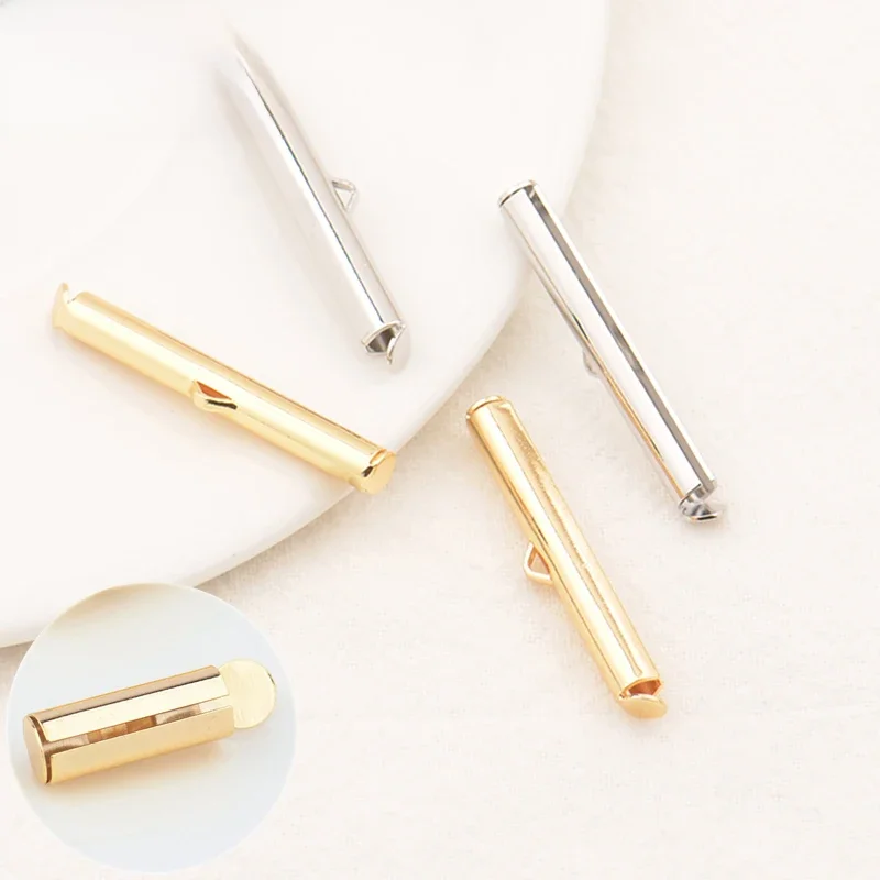 (2980)12 Stück 32x4mm 20x4mm 24 Karat Gold Farbe Messing Armband Rohr verbinder hochwertige DIY
