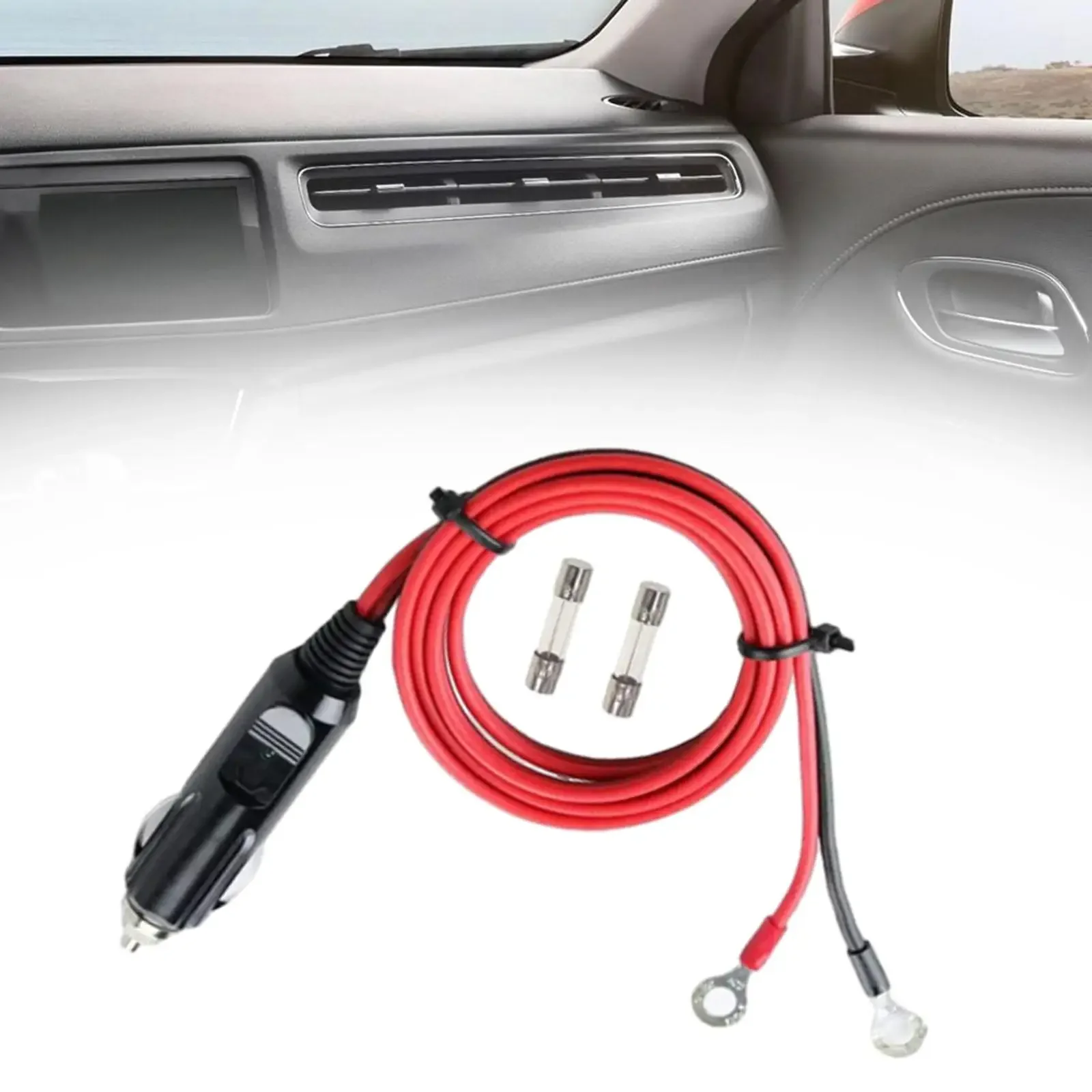Generyczna zapalniczka męski Adapter 1M wtyczka złącze przewodu kablowego akcesoria samochodowe wytrzymały kabel falownika 16AWG — zdjęcie 2