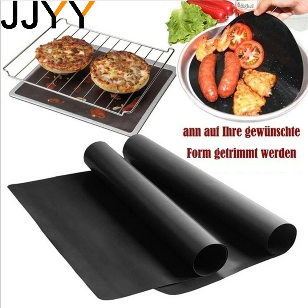 JJYY 5Pcs Picnic Grill & Baking Mats Family Party Non Stick Teflon Oven Grill Foil Barbecue Liner Reusable Mat